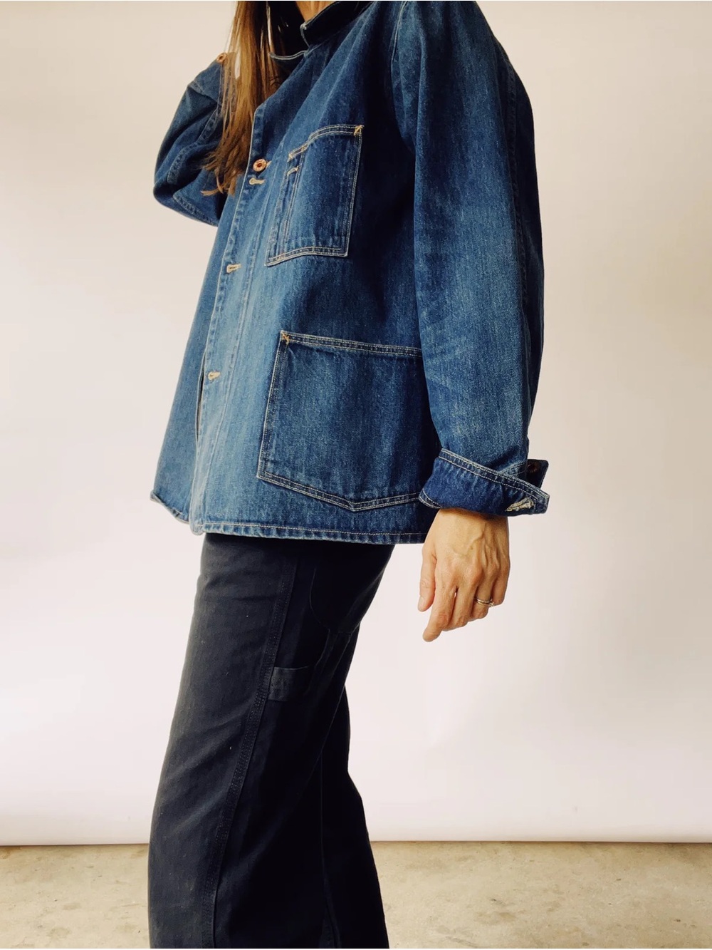 Hey Gang denim oversized barn chore coat - Picture 2 of 12